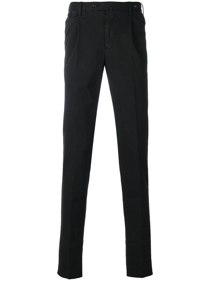 Pt01 Fitted Tailored Trousers - Black