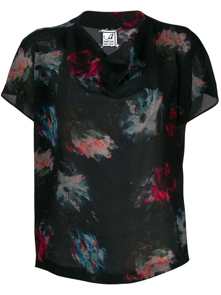 Anntian Brush Paint Blouse - Black