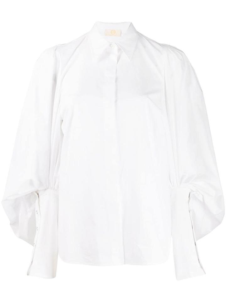 Sara Battaglia Rounded Sleeve Shirt - White