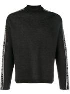 Msgm Side-logo Long Sleeve Sweater - Black