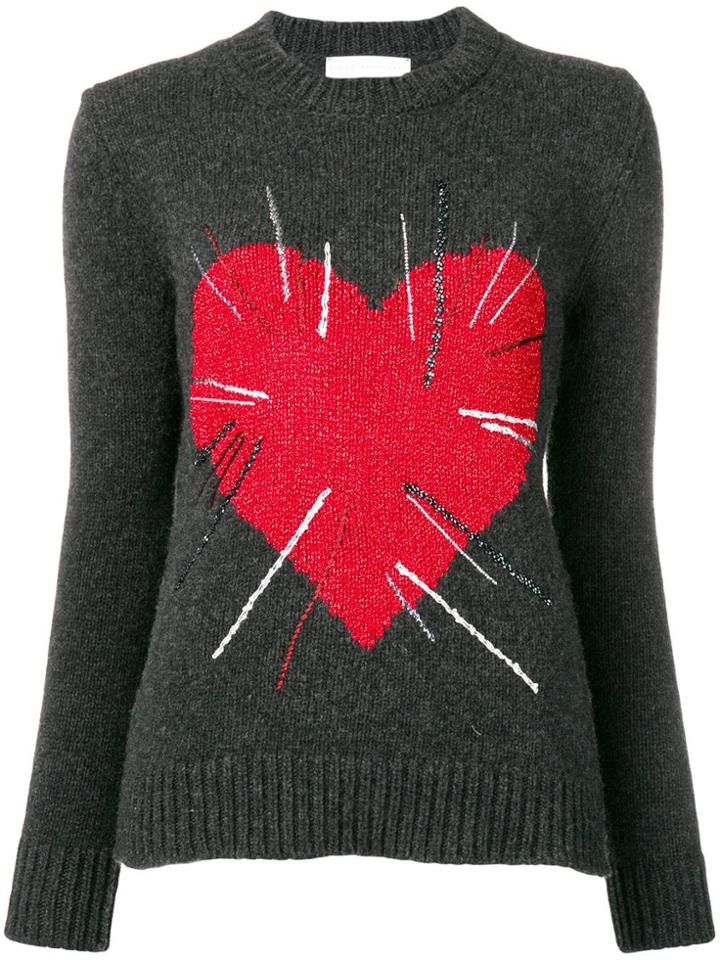 Giada Benincasa Heart Intarsia Jumper - Grey