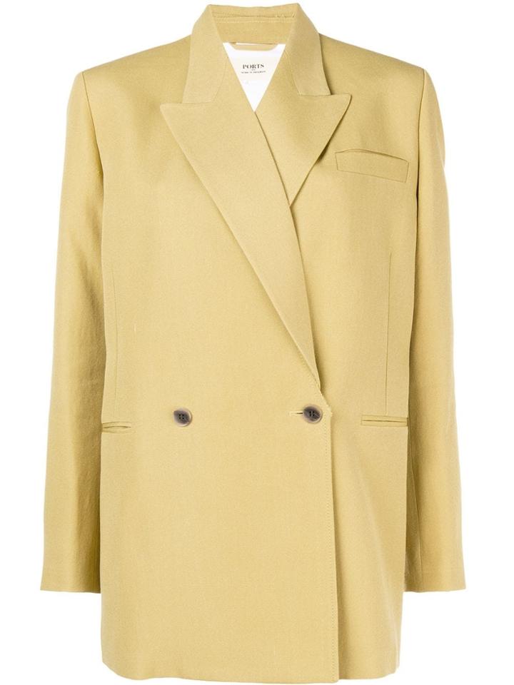 Ports 1961 Double Breasted Boxy Jacket - Yellow & Orange