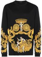 Versace Printed Long Sleeve Sweatshirt - Black