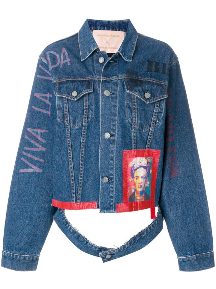 Night Market Distressed Denim Jacket - Blue