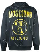 Moschino Trompe-l'oeil Logo Hoodie, Men's, Size: 46, Grey, Polyester/cotton