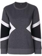 Neil Barrett - Geometric Insert Sweatshirt - Women - Cotton/polyurethane/spandex/elastane - M, Grey, Cotton/polyurethane/spandex/elastane