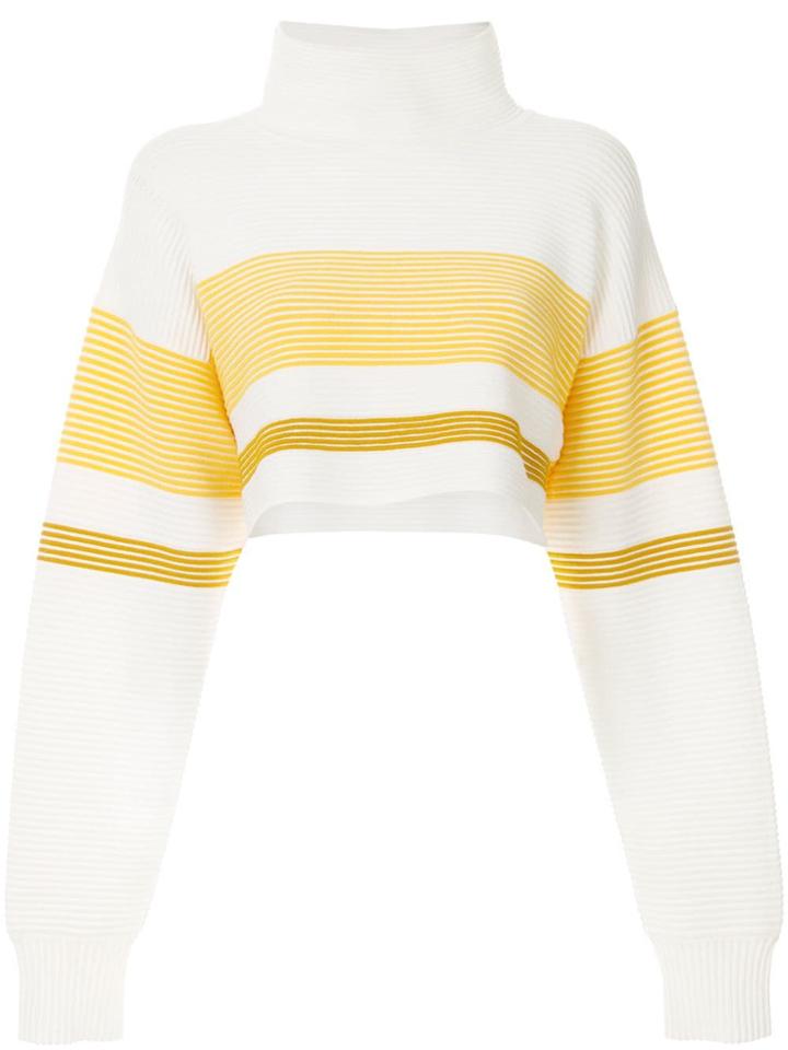 Nagnata Retro Cropped Turtleneck Jumper - White