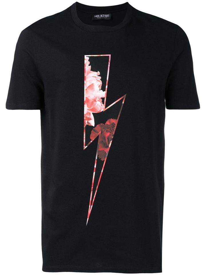 Neil Barrett Floral Lightning Bolt T-shirt - Black