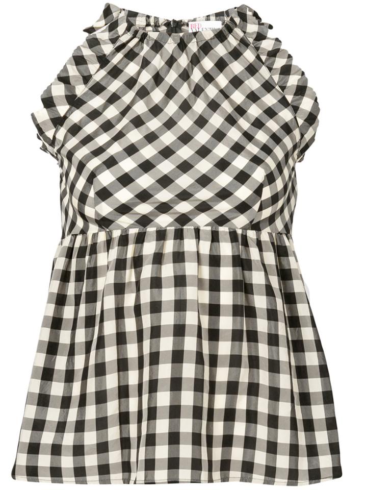 Red Valentino Gingham Peplum Top - Blue