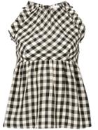 Red Valentino Gingham Peplum Top - Blue