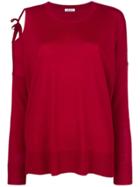P.a.r.o.s.h. Cut Out Shoulder Sweater - Red