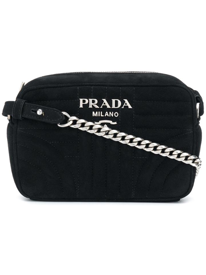 Prada Diagramme Cross Body Bag - Black