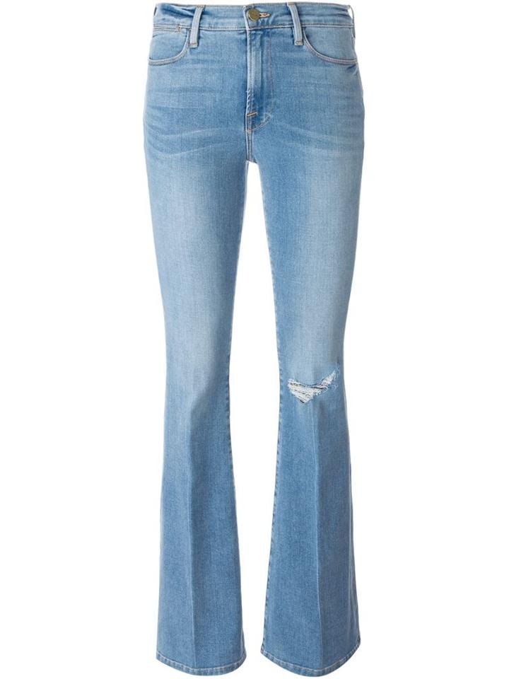 Frame Denim 'le High Flare' Jeans, Women's, Size: 28, Blue, Cotton/lyocell/polyester/spandex/elastane