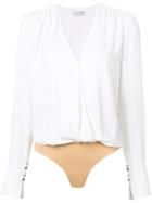 Altuzarra - Wrap Bodysuit - Women - Silk/nylon/spandex/elastane/acetate - 36, White, Silk/nylon/spandex/elastane/acetate