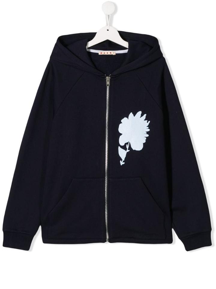 Marni Kids Teen Zip-up Hoodie - Blue