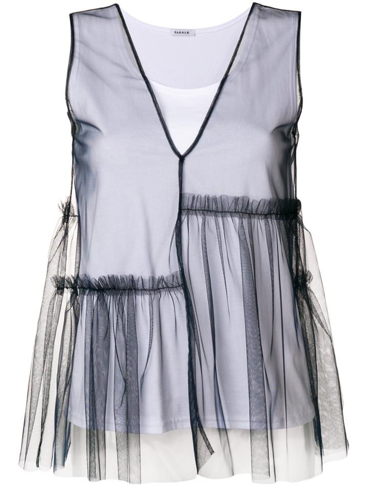 P.a.r.o.s.h. Tulle Vest Top - Blue
