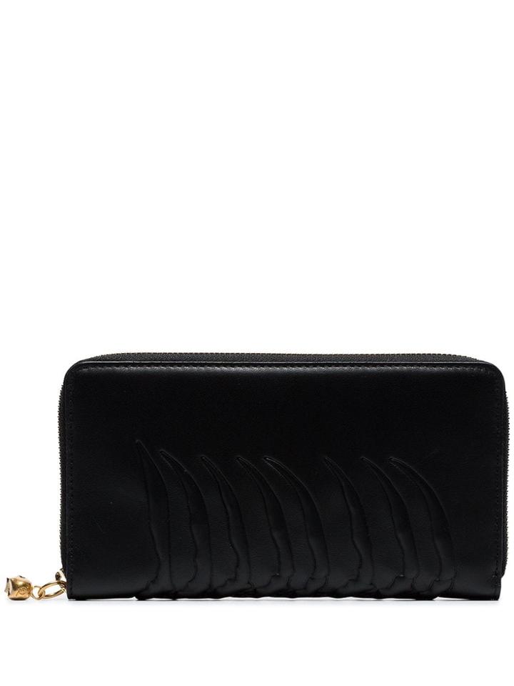 Alexander Mcqueen Rib Cage Continental Wallet - Black