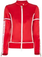 Moncler Panelled Fitted Logo Jacket - Red