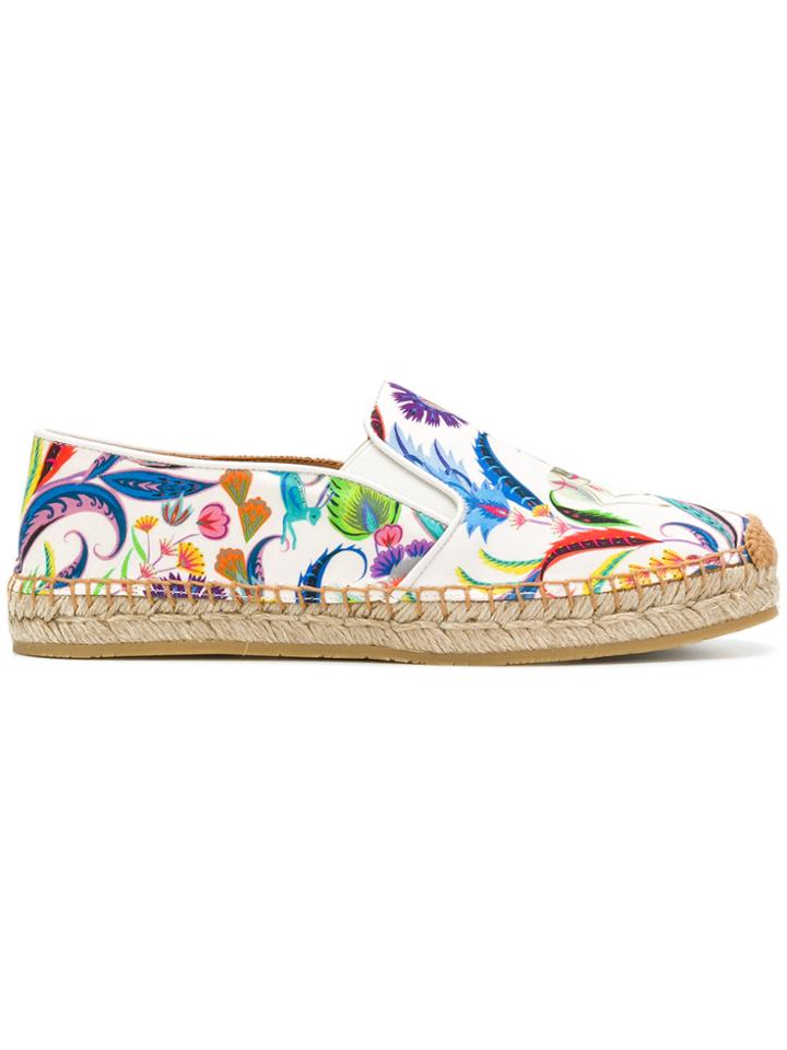 Etro Mixed Tropical Print Espadrilles - White