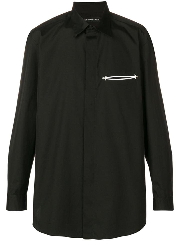 Issey Miyake Tailored Embroidered Pocket Shirt - Black