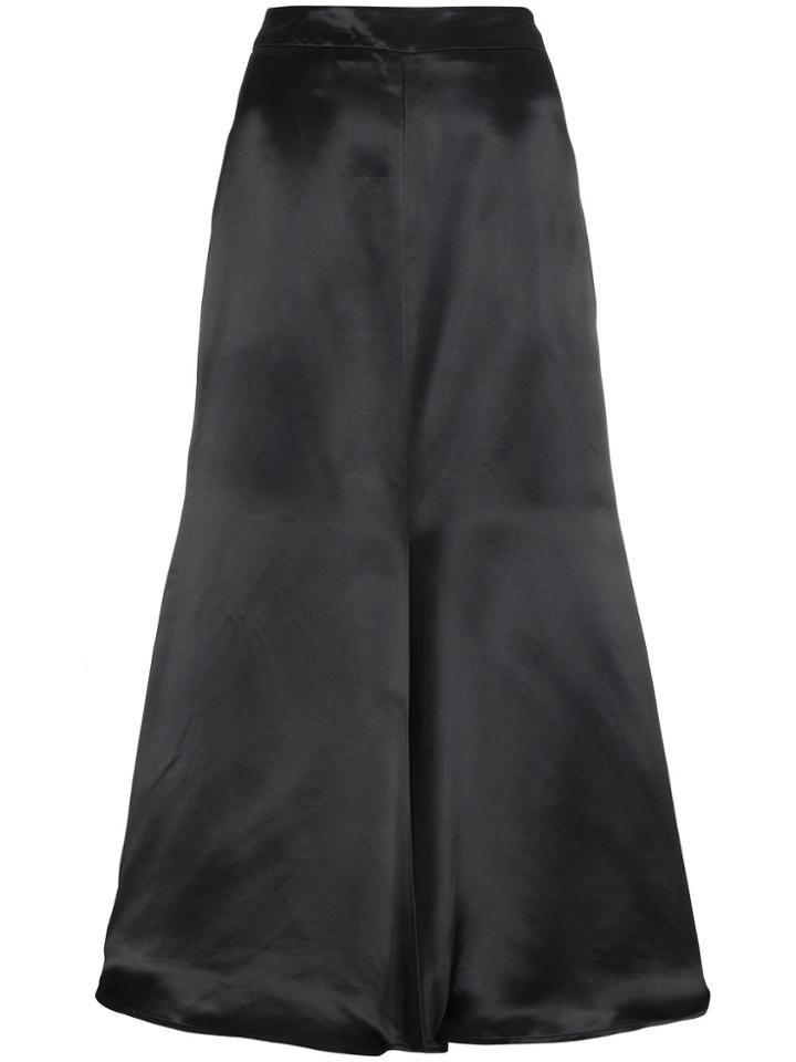 Beaufille Minos Satin Midi Skirt - Black