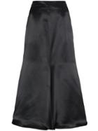 Beaufille Minos Satin Midi Skirt - Black