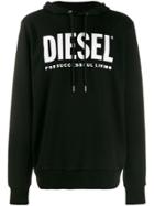 Diesel Logo Print Hoodie - Black