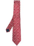 Lanvin Alligator Print Tie - Red