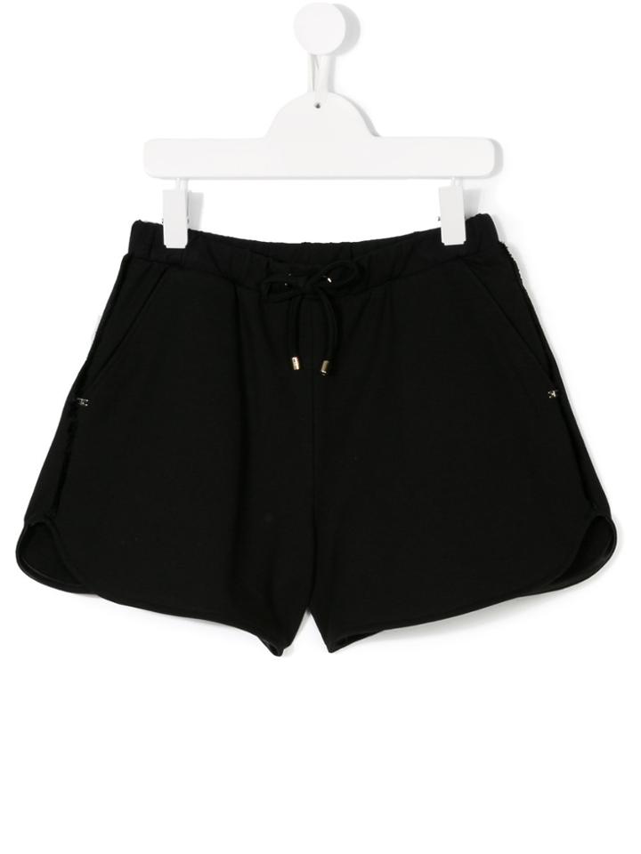 Elisabetta Franchi La Mia Bambina Drawstring Waist Shorts - Black