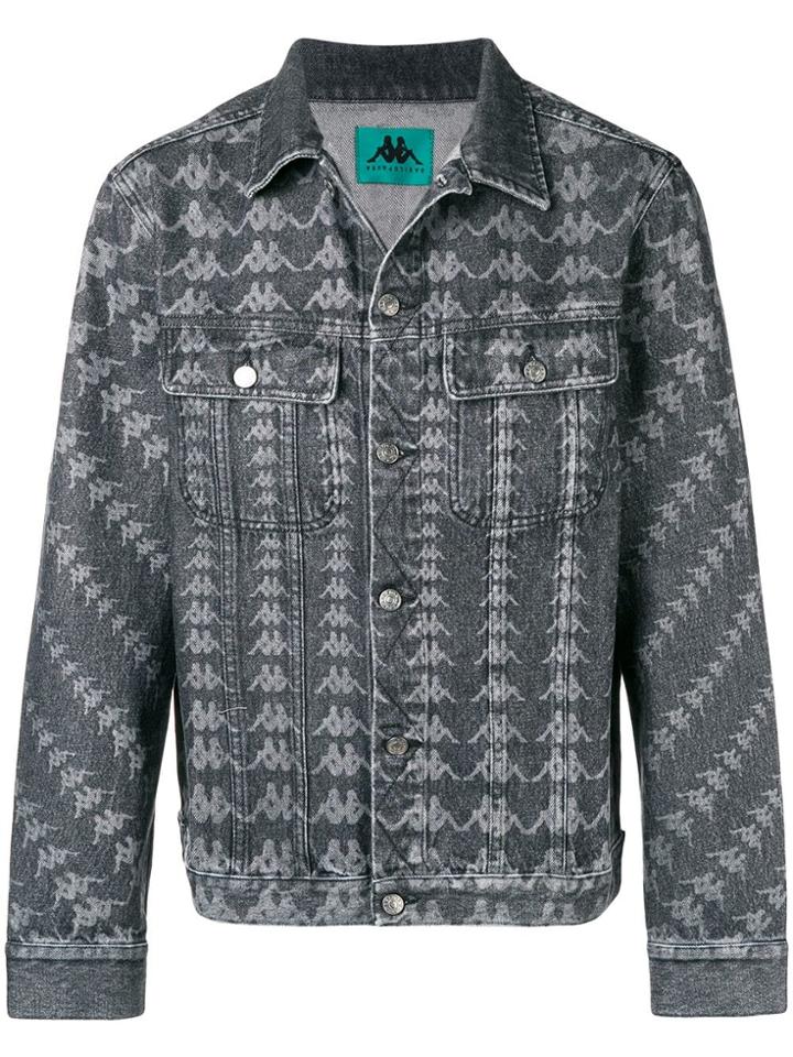 Kappa All-over Logo Denim Jacket - Black