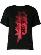 Philipp Plein Distressed Logo Print T-shirt - Black