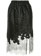 Robert Rodriguez Studio Lace Hem Skirt - Black
