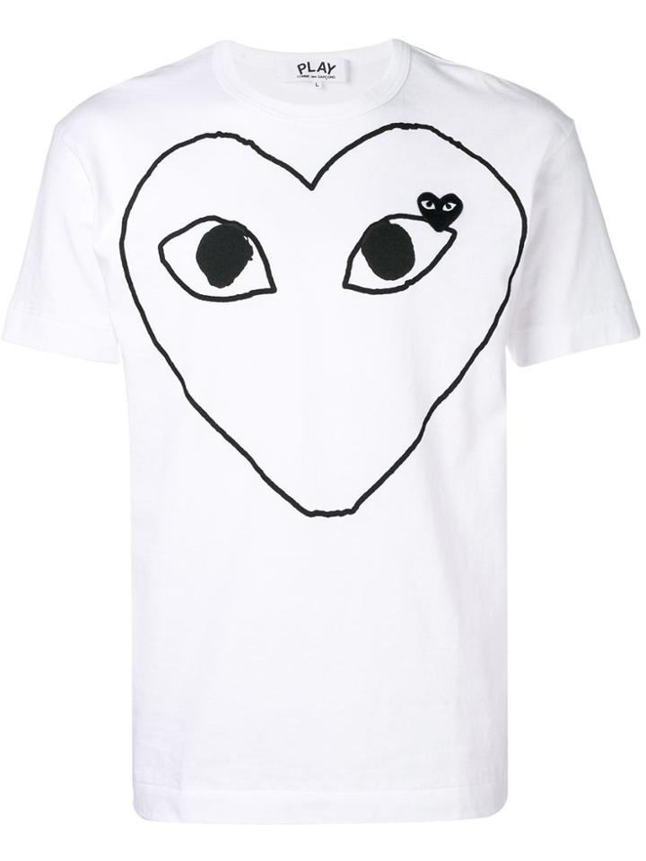 Comme Des Garçons Play Large Heart Logo T-shirt - White