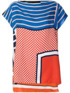 Pierre-louis Mascia Printed Cap Sleeve Blouse - Multicolour