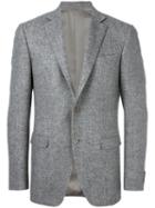 Canali Flap Pockets Blazer, Men's, Size: 56, Grey, Cupro/wool/cashmere