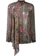 Etro Paisley Print Silk-blend Blouse, Women's, Size: 42, Blue, Silk/viscose