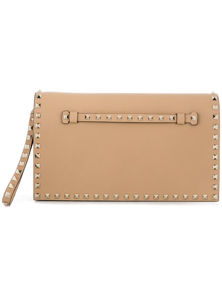 Valentino Rockstud Clutch - Nude & Neutrals