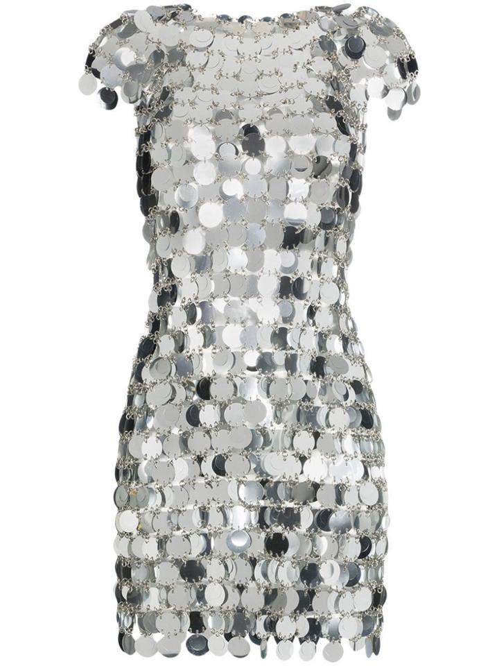 Paco Rabanne Sequin Chain Disc Mini Dress - Metallic