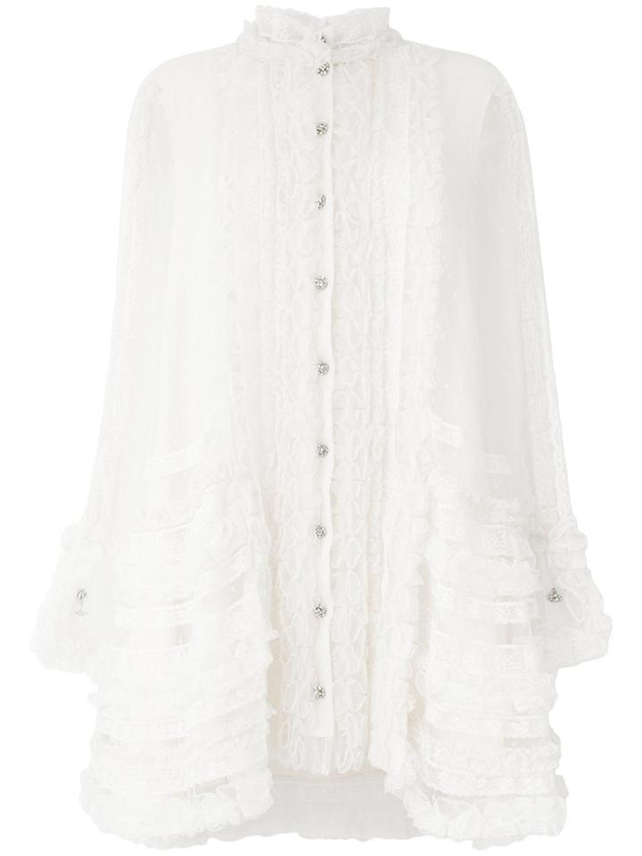 Philosophy Di Lorenzo Serafini Lace And Ruffle Trimmed Dress - White