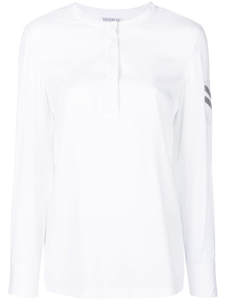 Brunello Cucinelli - Classic Blouse - Women - Silk/spandex/elastane - M, White, Silk/spandex/elastane