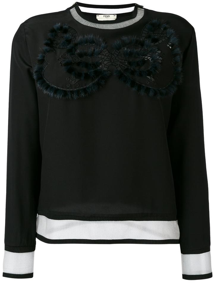 Fendi - Cut Out Sweatshirt - Women - Silk/polyamide - 40, Black, Silk/polyamide