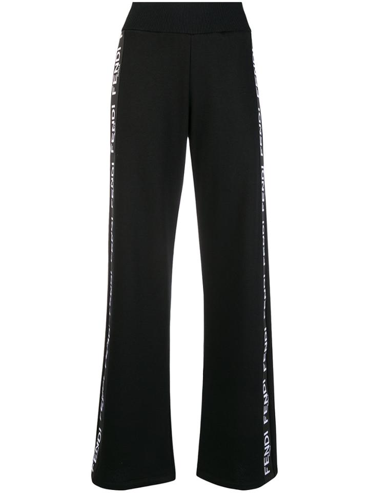 Fendi Logo Detail Track Pants - Black