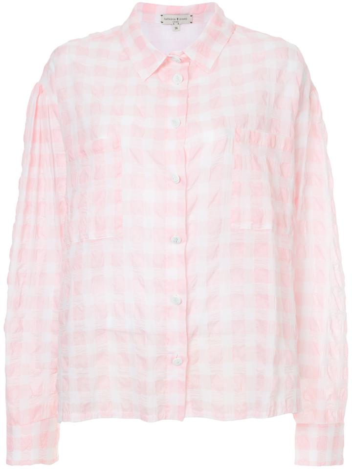 Natasha Zinko Gingham Long-sleeve Shirt - Pink & Purple