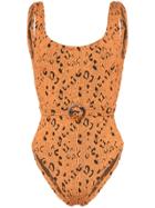 Hunza G Solitaire Leopard Print Swimsuit - Orange