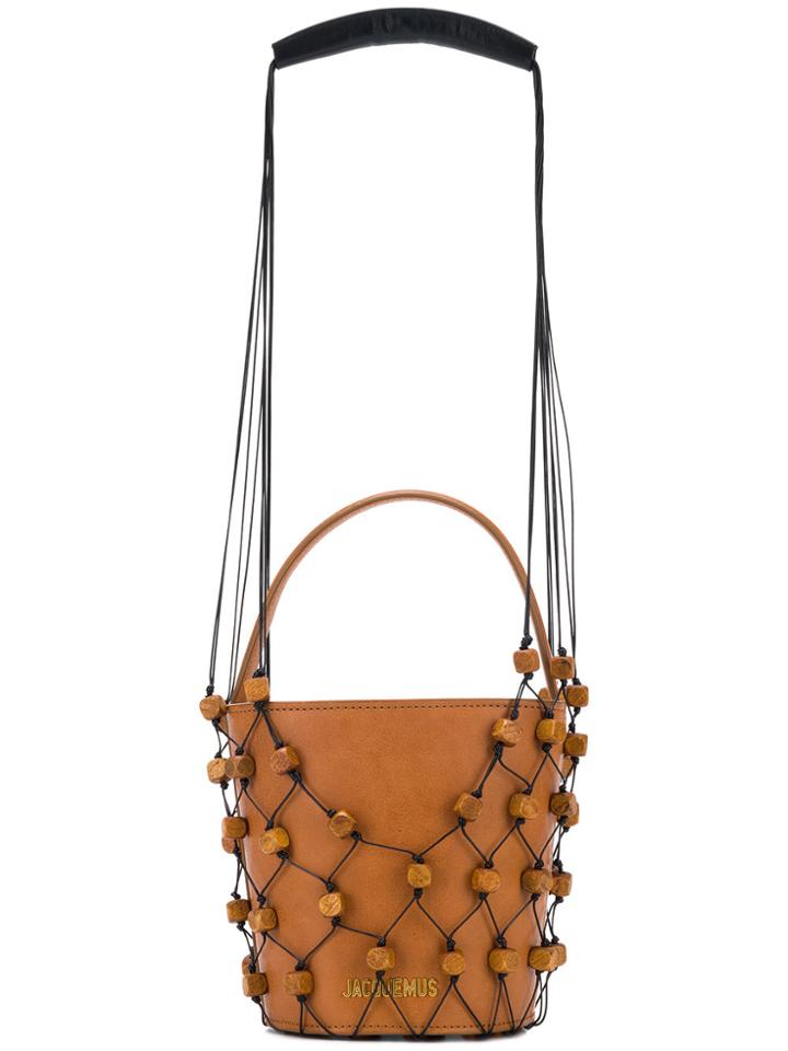 Jacquemus Fishnet Embellished Tote Bag - Brown