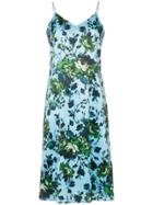 Erdem Vivianne Floral Print Silk Slip Dress - Blue