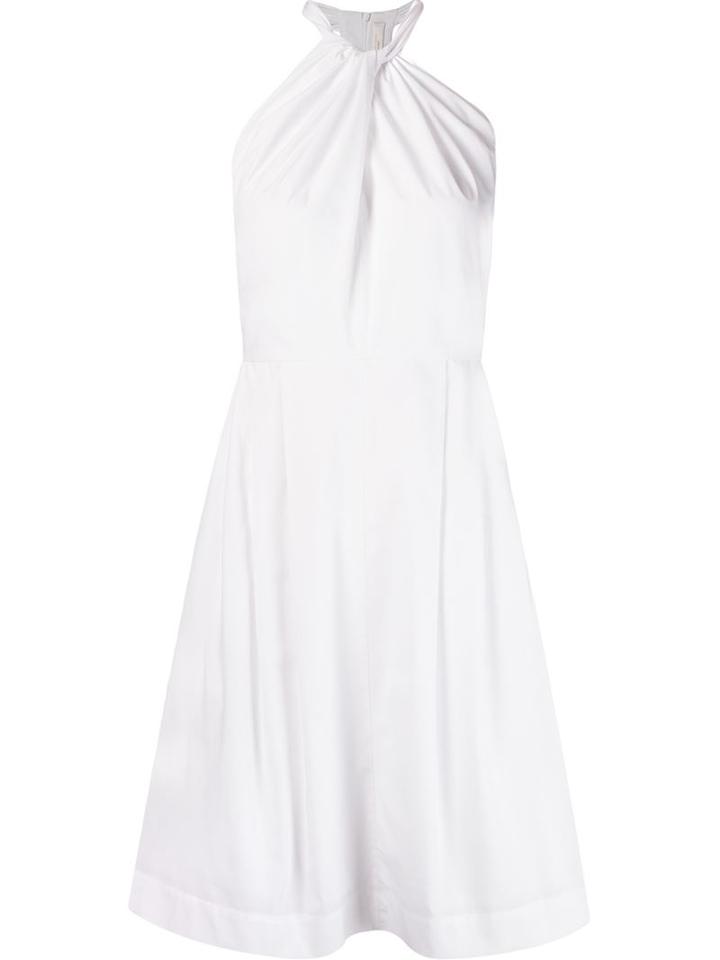 Andrea Marques Pleated Dress, Women's, Size: 36, White, Cotton