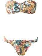 Lygia & Nanny Printed Bandeau Bikini Set, Women's, Size: 40, Polyamide/spandex/elastane