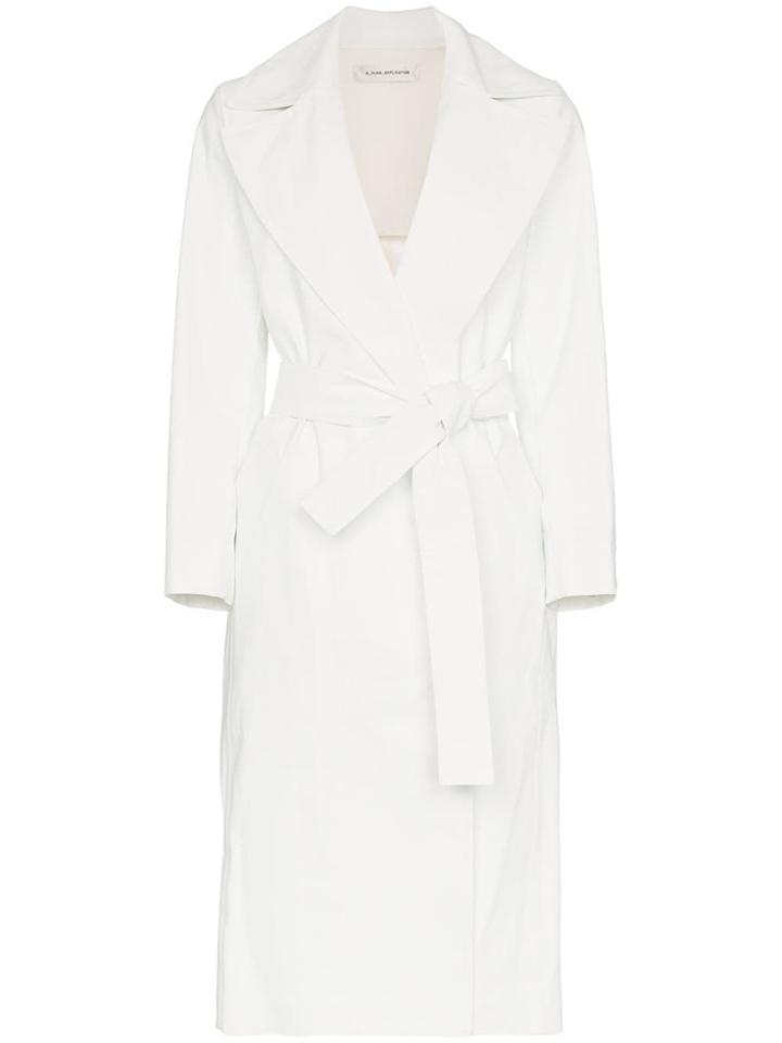 A Plan Belted Cotton Blend Trench Coat - White