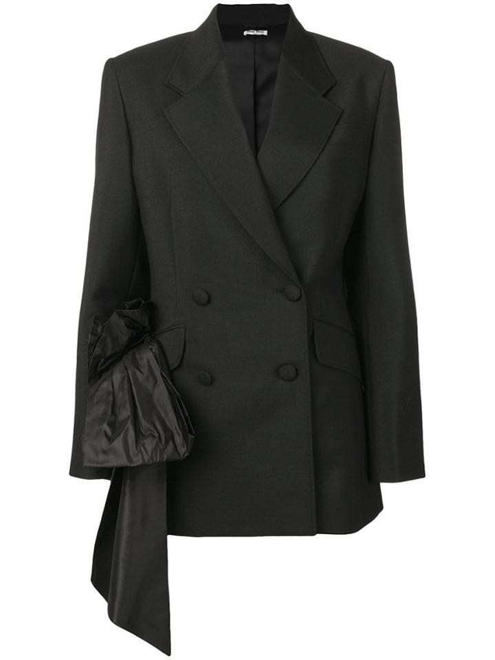 Miu Miu Draped Detail Blazer - Black